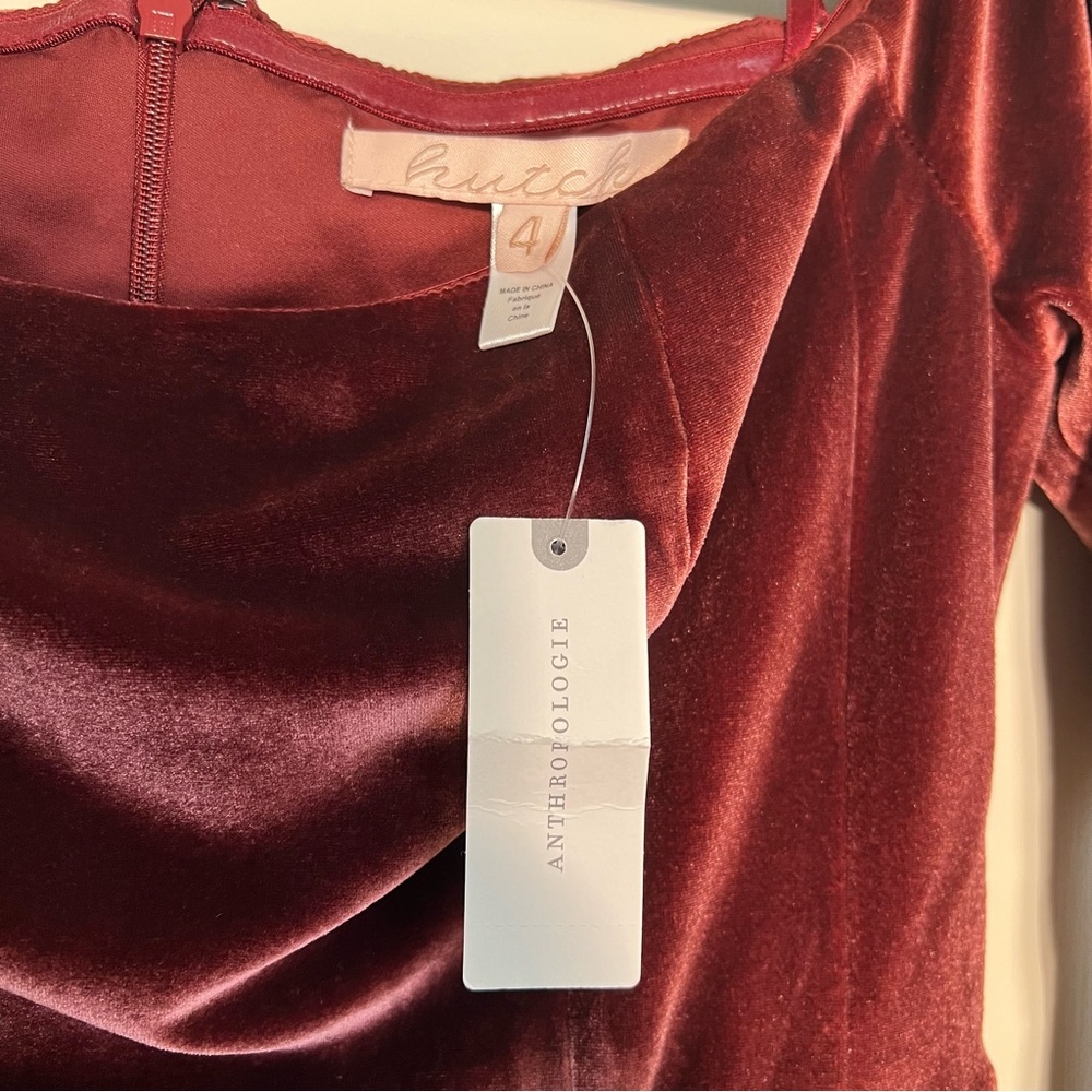 Anthropologie- Hutch Long-Sleeve Square-Neck Mini Dress - Picture 7 of 9